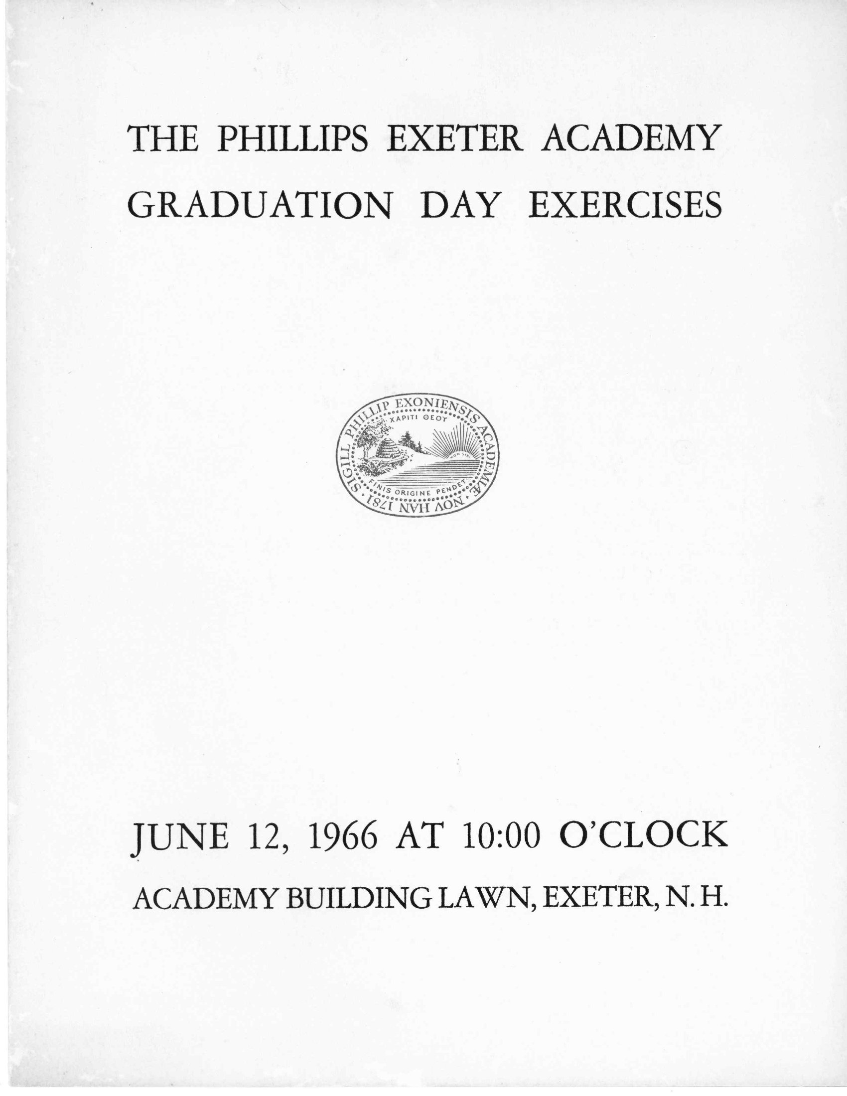 1966 Senior Class Graduation Program - Page 1